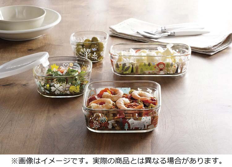 イナワシロン、フドウタキング(セット販売) iwaki パック＆レンジ 角型3点セット シンジカトウ 北欧の庭 PS