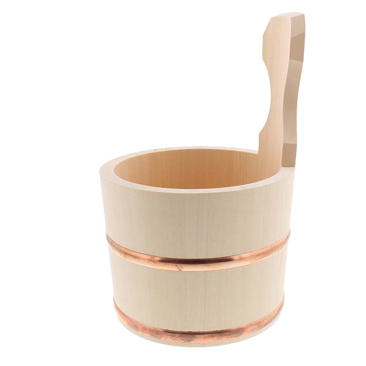風呂桶 桧 片手桶 日本製 約φ15×高さ約23cm(持ち手を含む) ( 1個