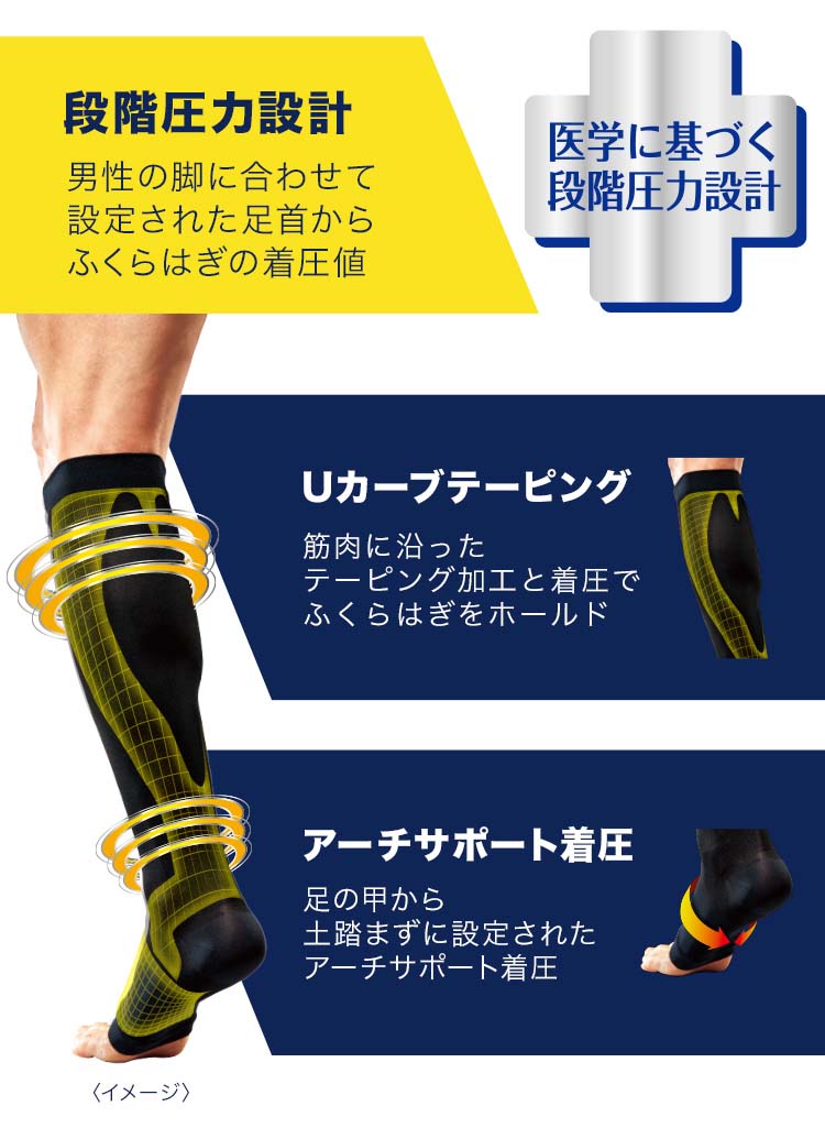 メディキュット メンズ 男性用 For MEN 寝ながら 着圧 ナイトソックス Lサイズ ( 1足 )/ メディキュット(QttO)