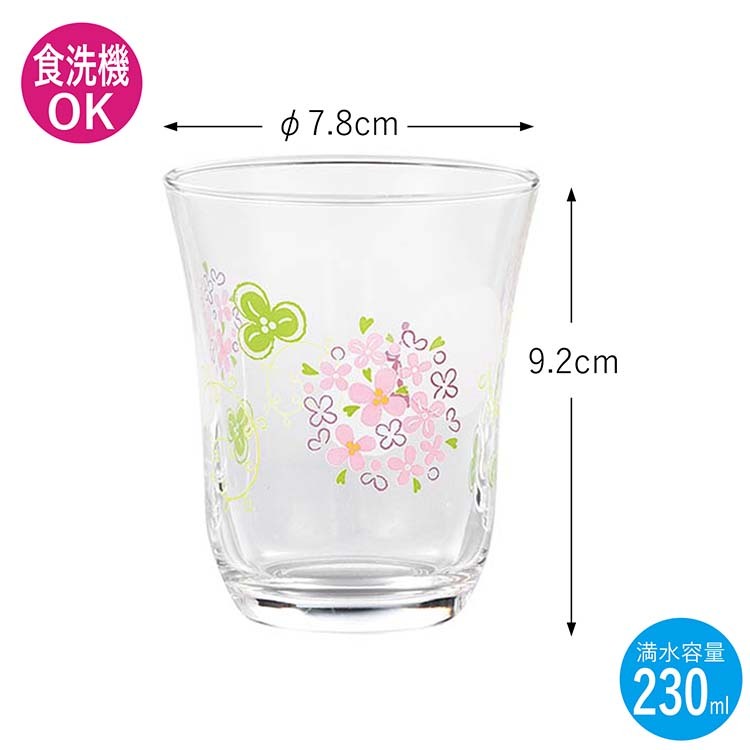 デコールライン タンブラーセット フラワー バイオレット 230ml G310