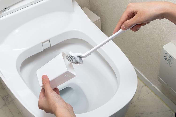 まめいた トイレブラシ ケース付き ホワイト 日本製 TS-312 ( 1個