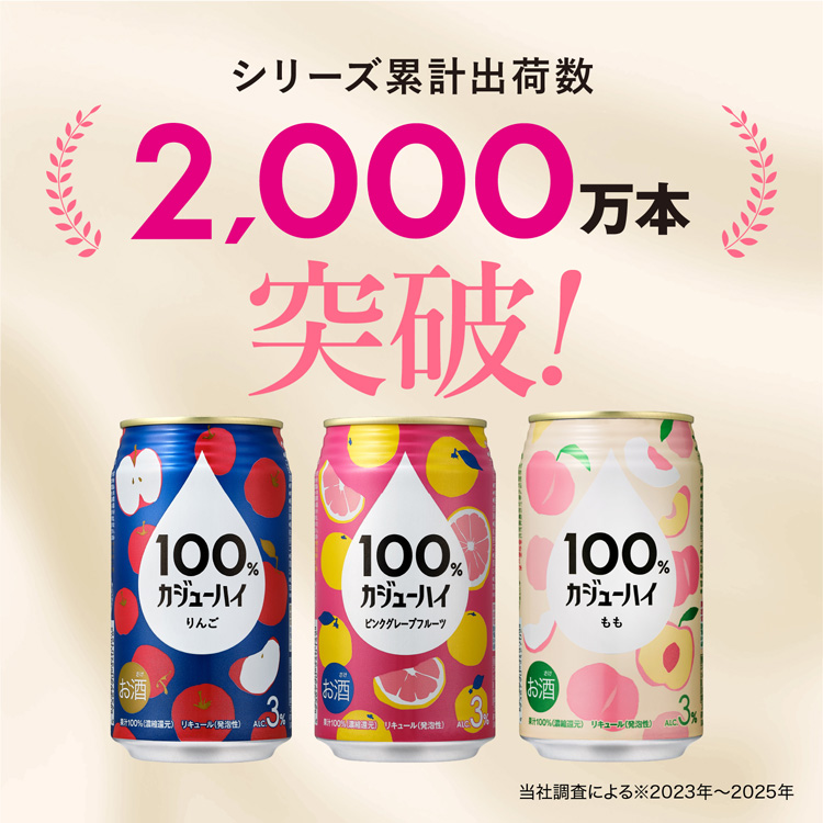 100％カジューハイ 3種類 のみくらべ アソート 缶 ALC3％ ( 340ml×6本