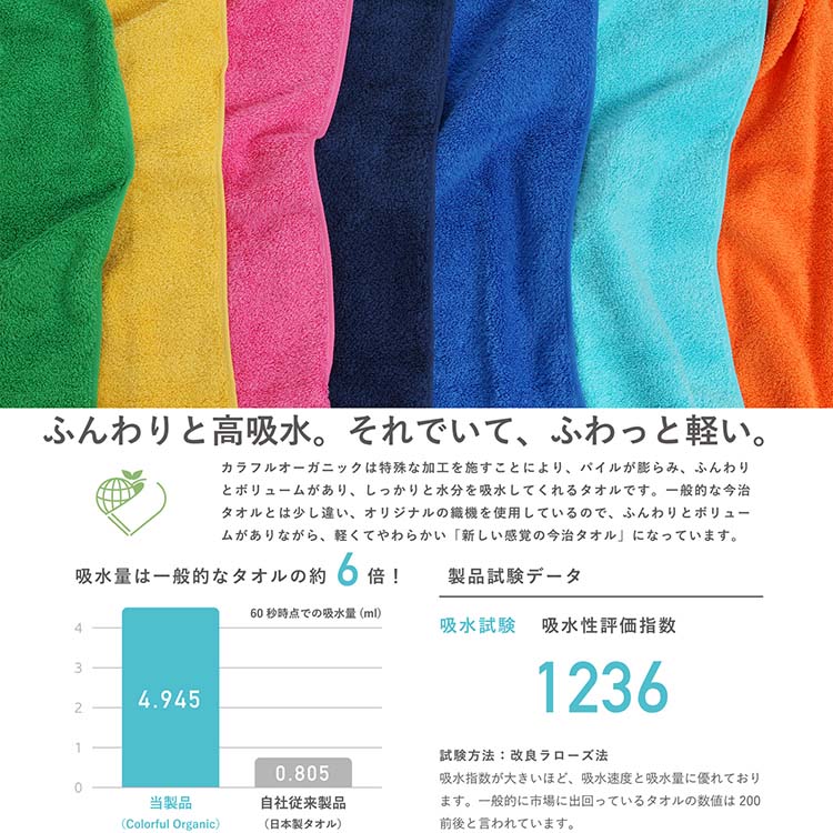 今治タオル Colorful Organic マフラータオル 肌にやさしい高