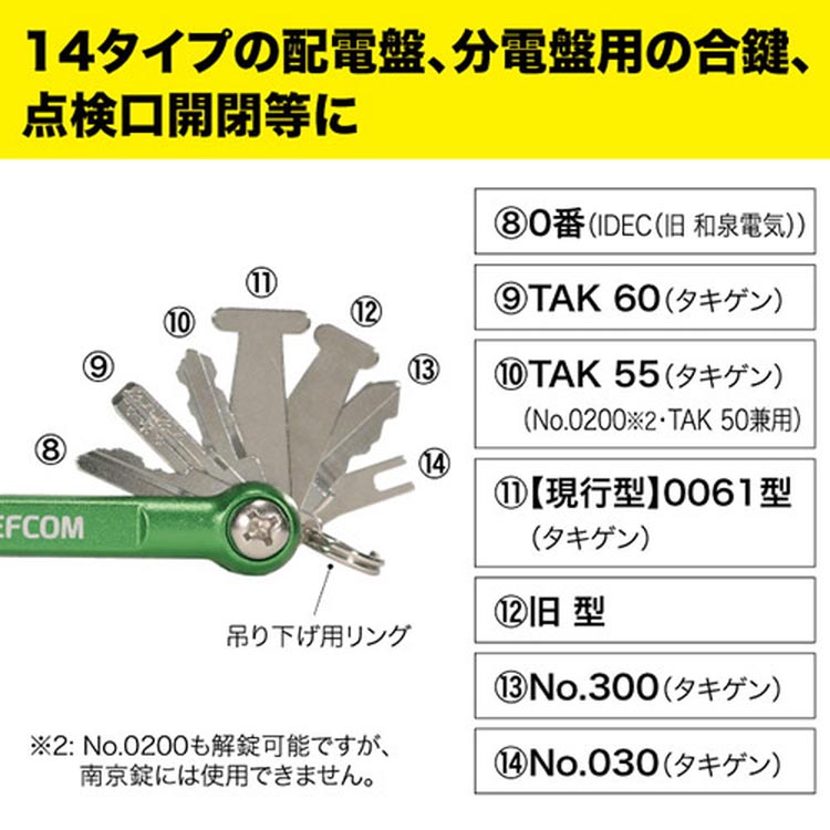 あ　送料分 ジェフコム 盤用マルチキー BMK-14 ( 1個 ) 配電盤 分電盤用の合鍵