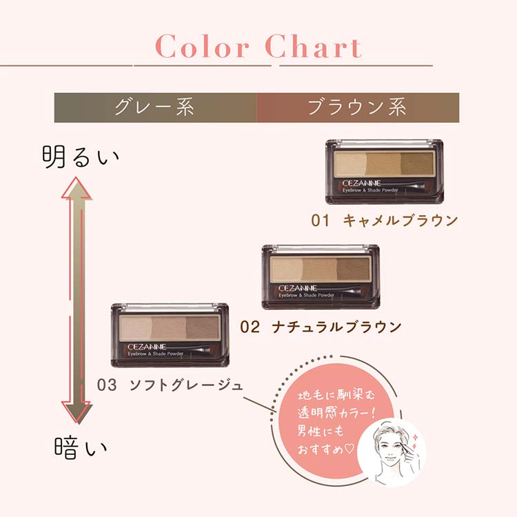 セザンヌ アイブロウ＆シェードパウダー03 ソフトグレージュ ( 1.5g