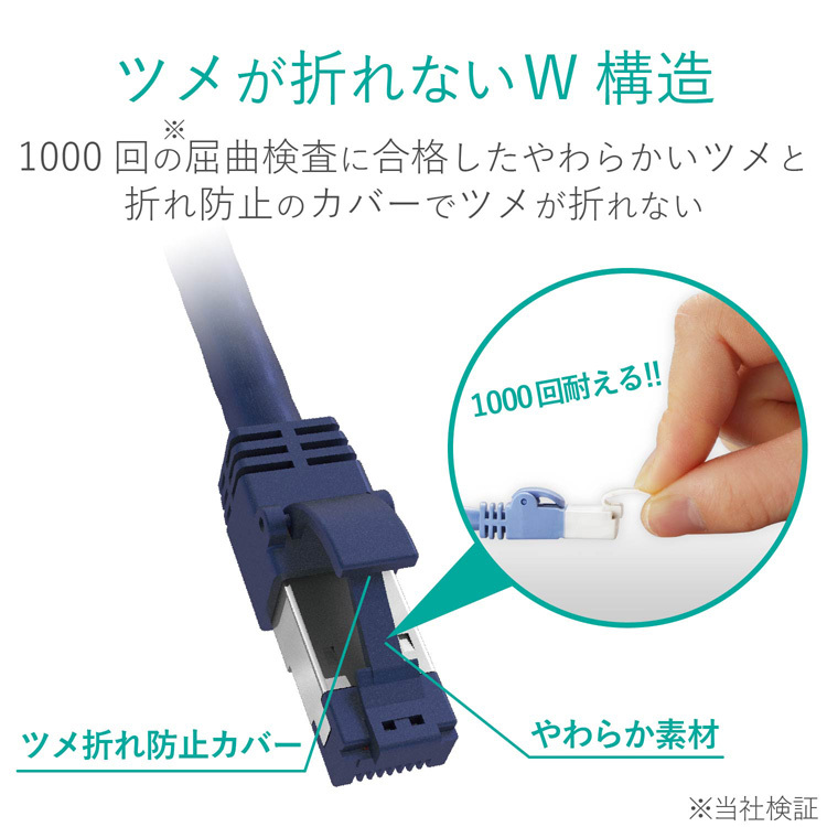 八6061【未使用品】ELECOM LANケーブル15mタイプ　2個セット Cat6A LANケーブル(スタンダード) - LD-GPA/BU15