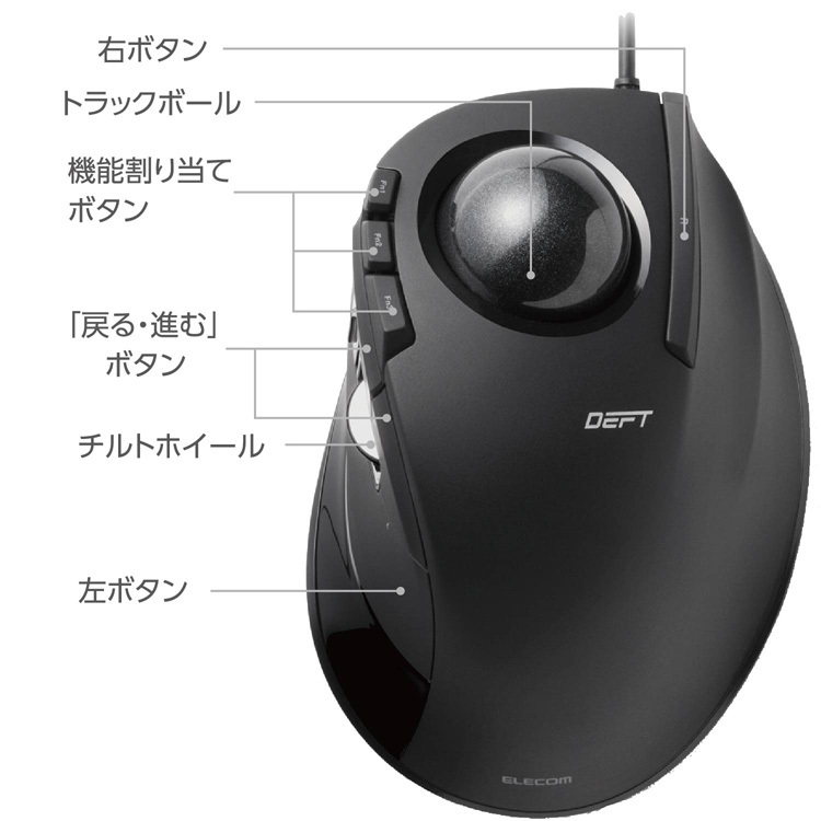 エレコム トラックボールマウス 有線 8ボタン 人差し指 チルトホイール M-DT2URBK ( 1個 )/ エレコム(ELECOM) :  4953103473751 : 爽快ドラッグ - 通販 - Yahoo!ショッピング