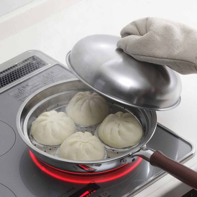 下村企販 あったか鍋 蒸し皿付き 24cm 44763 IH対応 ( 1個 ) : 爽快