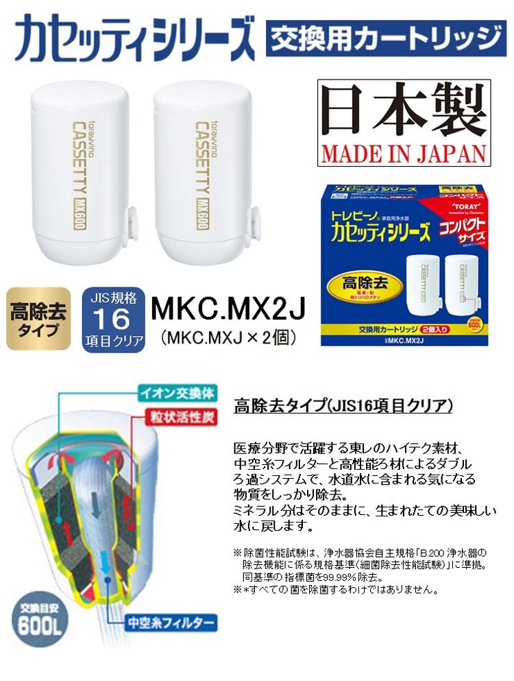 東レ トレビーノ 浄水器 カセッティ交換用カートリッジ 高除去 MKCMX2J