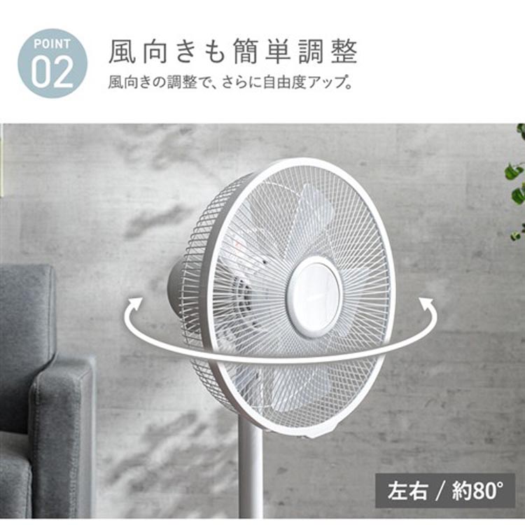 アイリスオーヤマ 扇風機 リビング シンプル ホワイト PF-301RA