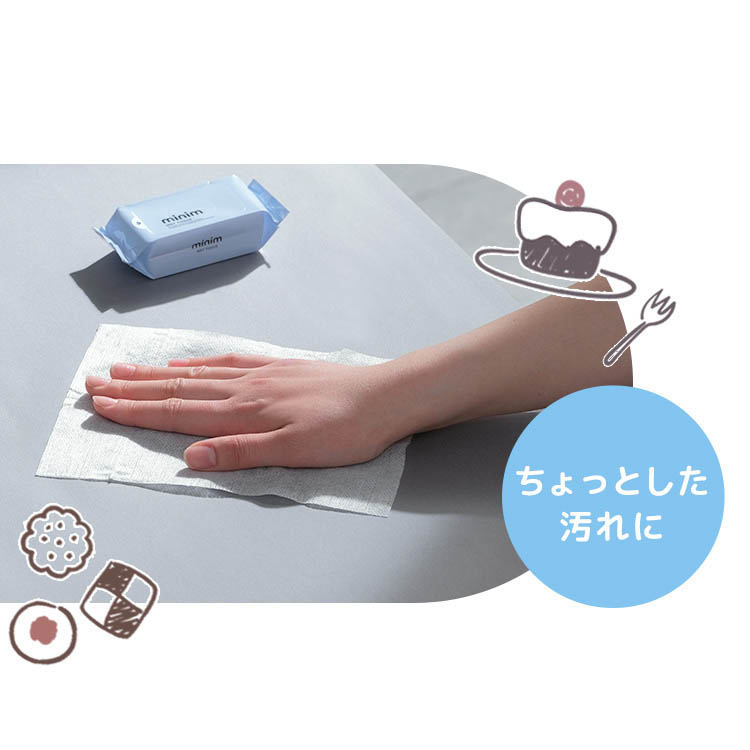 ミニム ウェットティッシュ ノンアルコール ( 8枚×6パック ) : 爽快
