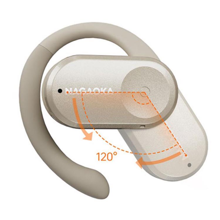 NAGAOKA オープンイヤー型完全ワイヤレスイヤホン ベージュ BT832OWSBE