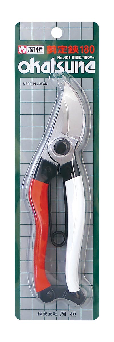 岡恒 剪定鋏ユニーク 全長180mm No.101B ブリスターパック(園芸用