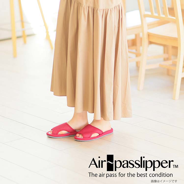 スリッパ 風が通るエアーパススリッパ ブラック LLサイズ AAAA6006BK