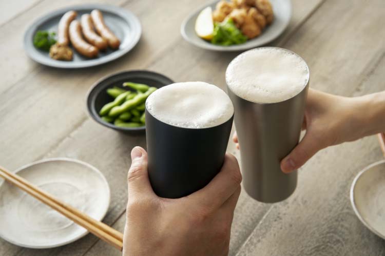 ピーコック おうち居酒屋 ビアタンブラー 0.42L ブラック ATD-42