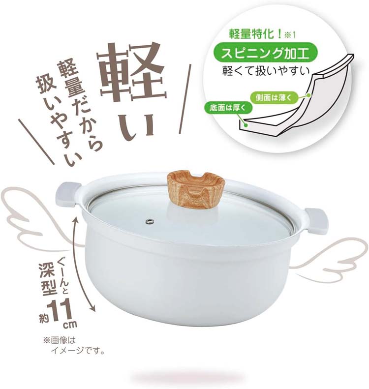 カクセー コロント セラミックコーティング 深型 卓上鍋 24cm グレー