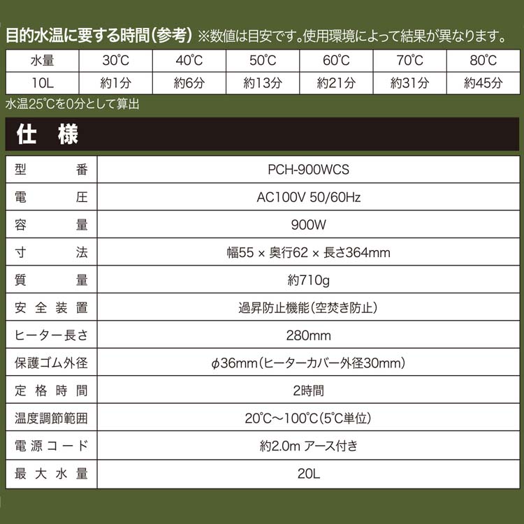 SK11 パネルコントロールヒーターS(バケツヒーター) 280mm PCH-900WCS