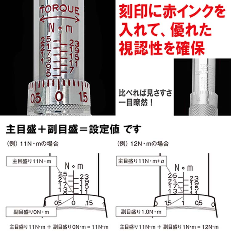 E-Value プレセット型トルクレンチ ケース付 ETR3-25 9.5mm(3／8インチ