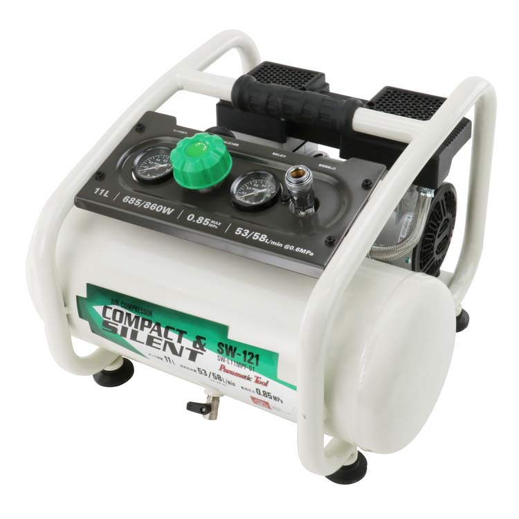 SK11 静音 オイルレスエアコンプレッサー 100V 11L SW-121 SW-L11MPF