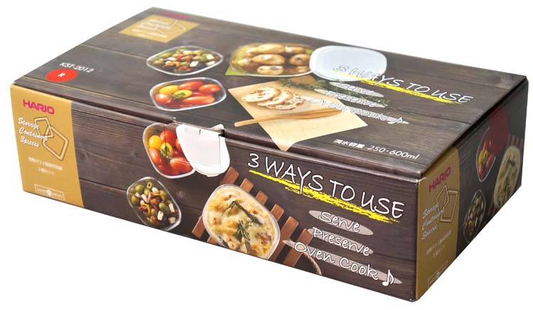 ハリオ 耐熱ガラス製保存容器 3個セット KST-2012-OW ( 3個入