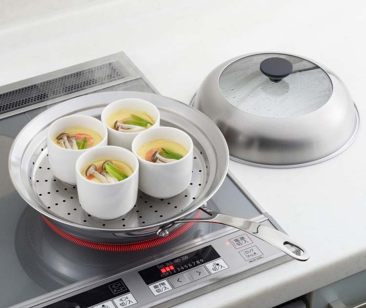YOSA 専用　蒸し器 ヨシカワ フライパン用蒸し器 24〜26cm用 YJ3212 ( 1個 ) : 爽快