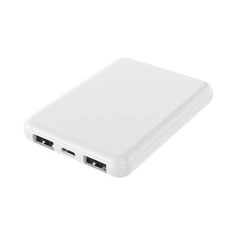 HIDISC コンパクトモバイルバッテリー 5000mAh 高性能IC搭載 ホワイト