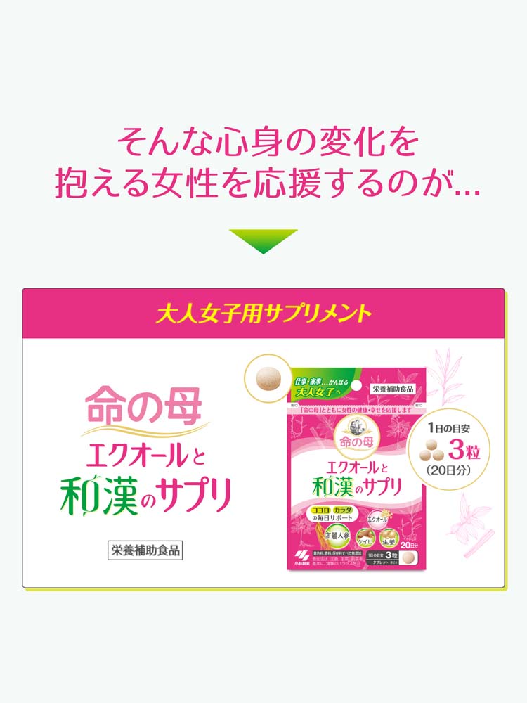 命の母 エクオールと和漢のサプリ 20日分 ( 60粒入 )/ 命の母 :4987072060636:爽快ドラッグ - 通販 -  Yahoo!ショッピング