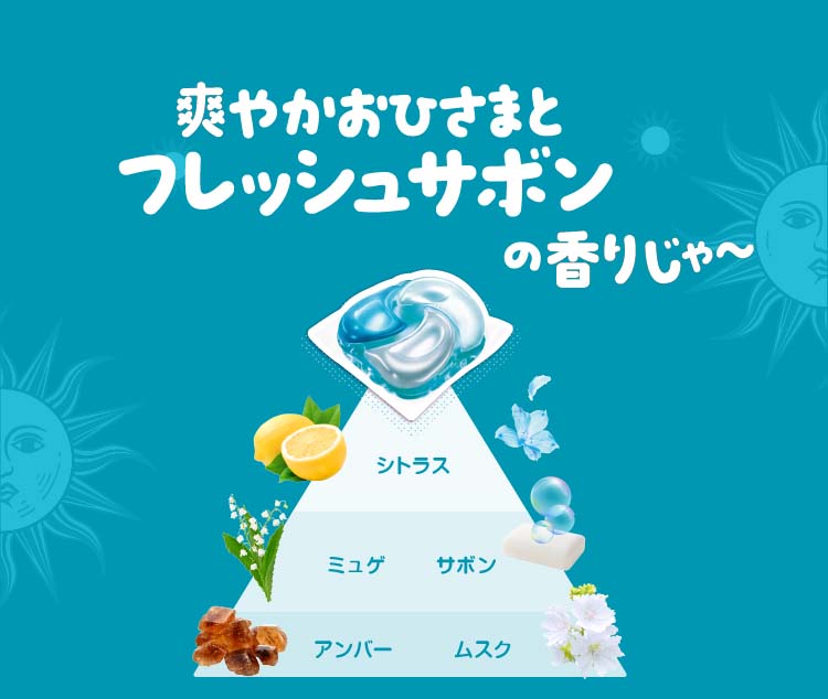 ボールド 洗濯洗剤 ジェルボール 4in1 爽やかおひさまとフレッシュ