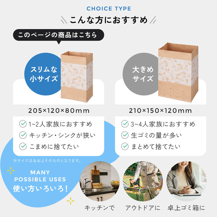 アイメディア 水切り袋しぼってポイ 防水紙 自立式ゴミ袋 小サイズ