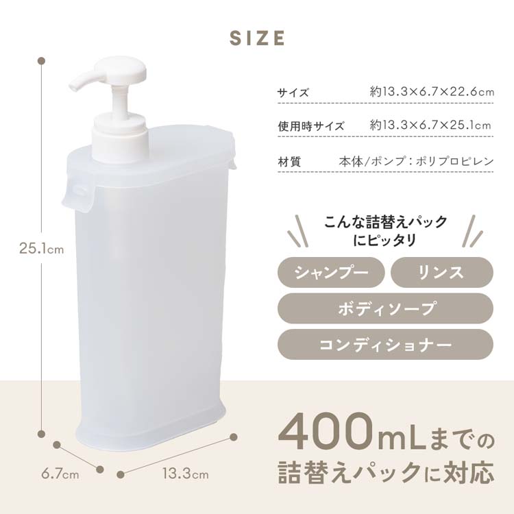 アイメディア 詰替えパックがそのままポンプ シャンプーディスペンサー