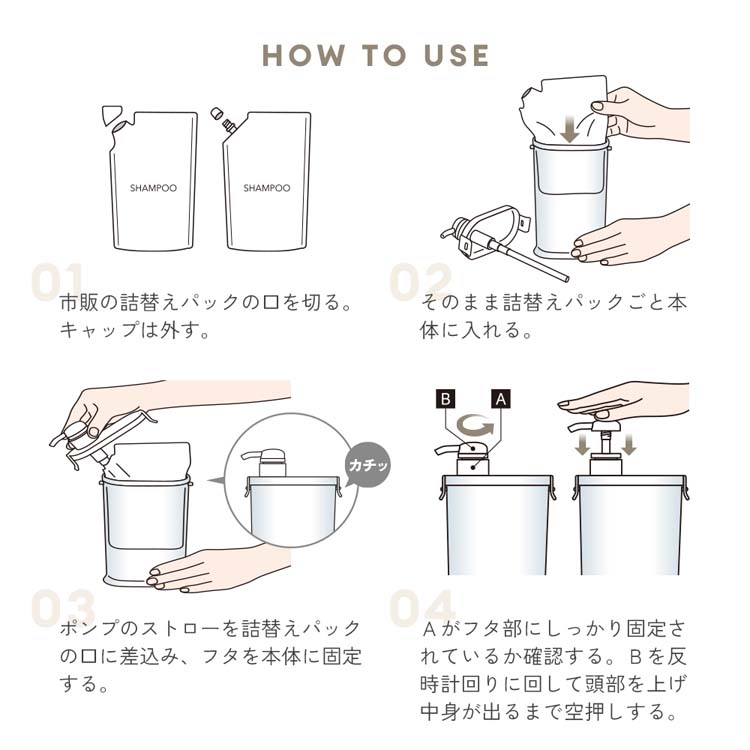 アイメディア 詰替えパックがそのままポンプ シャンプーディスペンサー