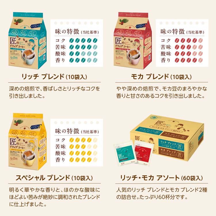 コーヒー 送料無料 片岡物産 匠のドリップコーヒー リッチブレンド (9g