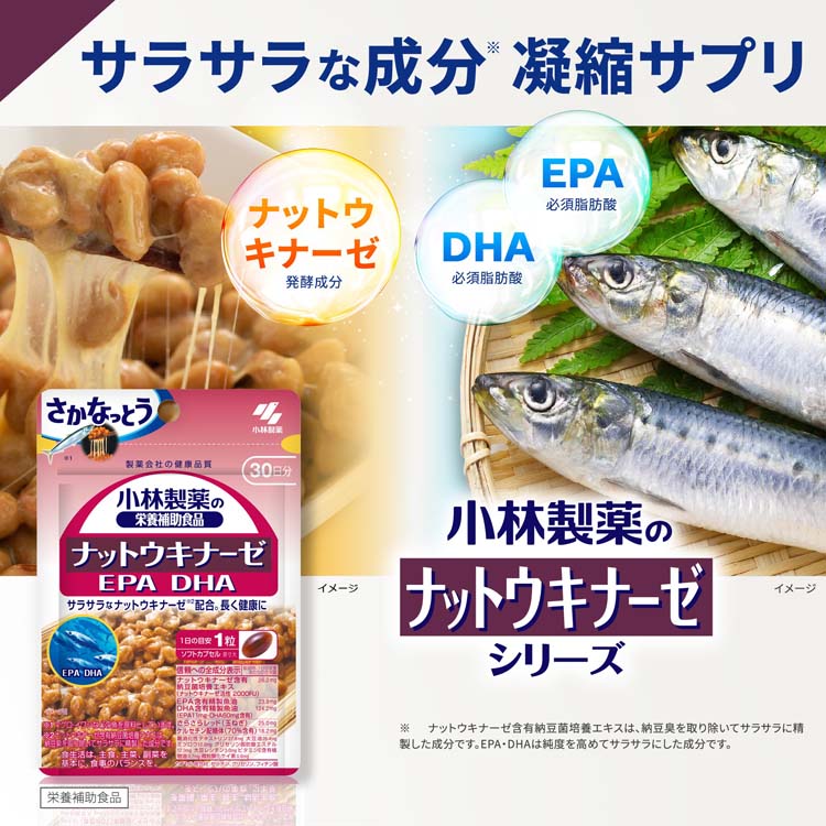 小林製薬 ナットウキナーゼ 10袋セット ナットウキナーゼ EPA DHA 約30日分 長く健康に過ごしたい方に ( 30粒