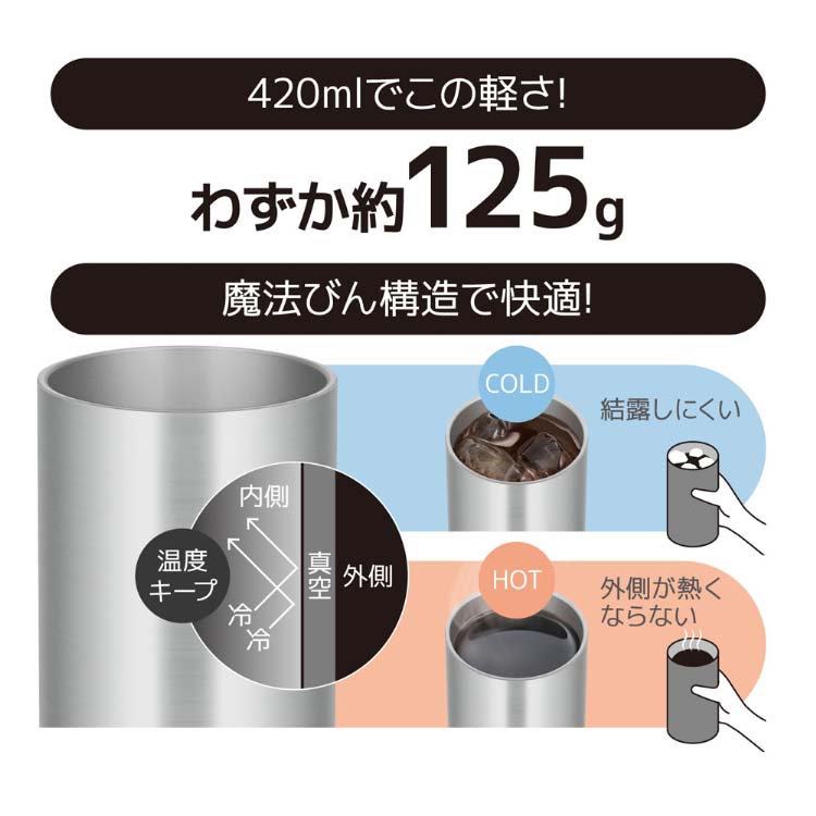 サーモス 真空断熱タンブラー 420ml JDW-420 S ステンレス ( 2個セット
