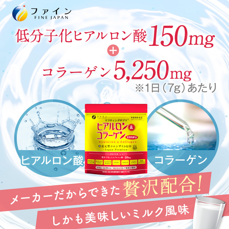 ファイン ヒアルロン＆コラーゲン+還元型CoQ10 袋入 30日分 ( 210g*2