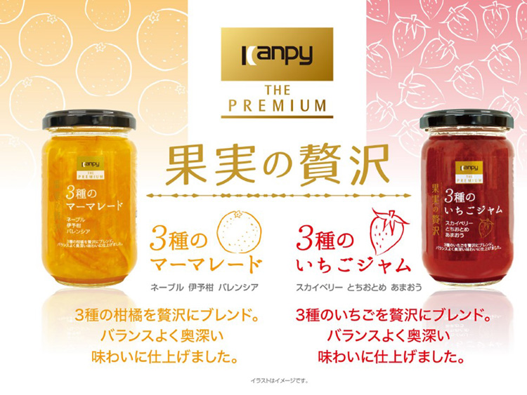 Kanpy THE PREMIUM ジャムセット ３種各１個入り×６セット カンピー ザ・プレミアム 果実の贅沢 3種のいちごジャム ( 185g×6