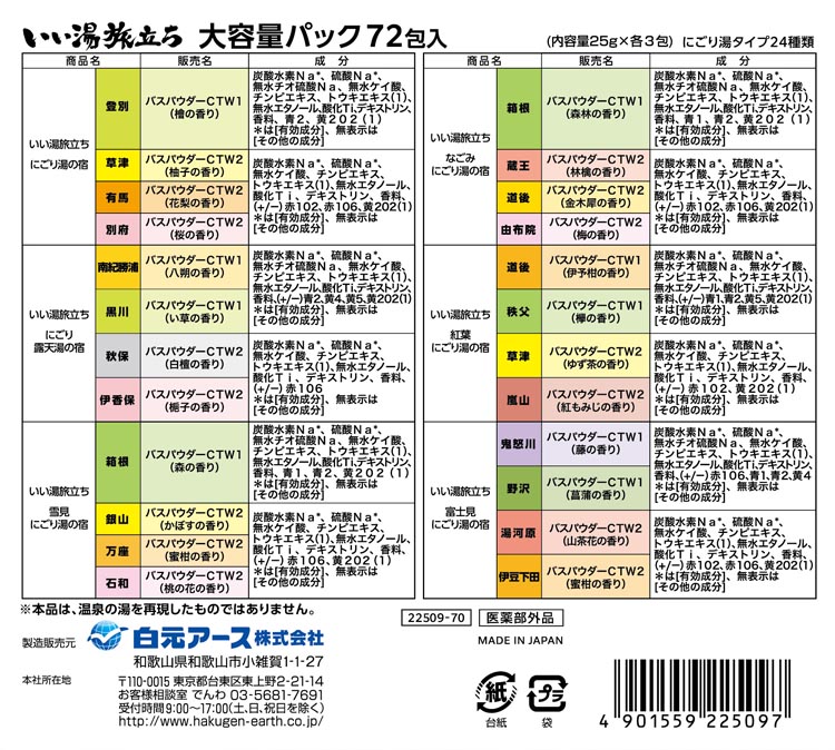 いい湯旅立ち 大容量パック 入浴剤 ( 72包入×4セット(1包25g