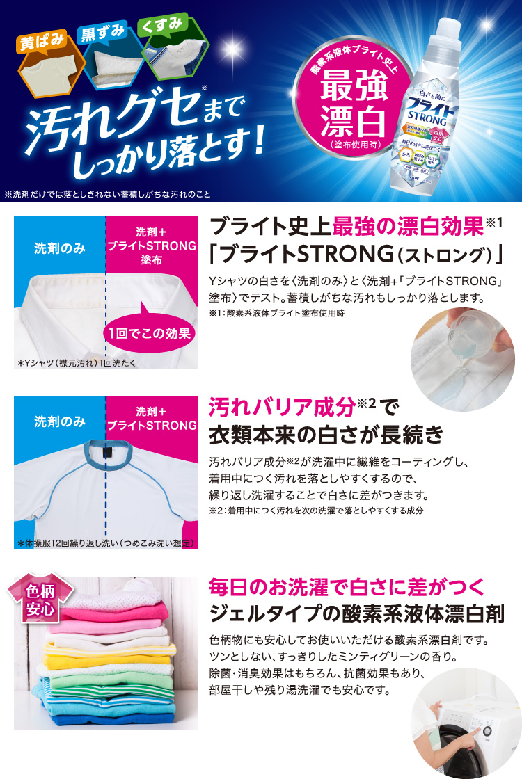 ブライトSTRONG 衣類用漂白剤 つめかえ用 ( 1200ml*6袋セット )/ ブライト :61585:爽快ドラッグ - 通販 -  Yahoo!ショッピング