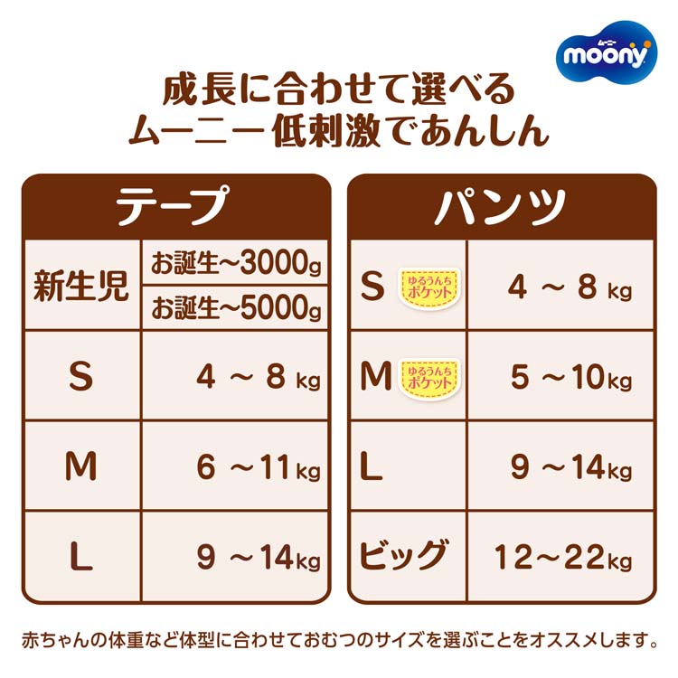 ムーニーナチュラルL 9-14kg 紙おむつ テープ ( 38枚入