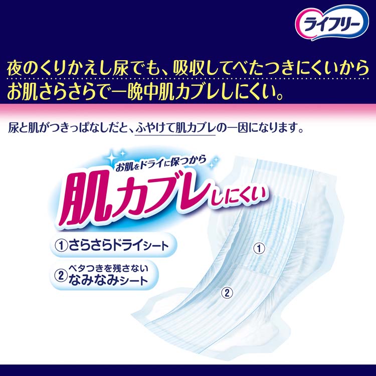 ライフリー　一晩中あんしん尿取りパッド　6回吸収　5袋まとめ売り Amazon | ライフリー テープ用尿とりパッド 一晩中お肌あんしん