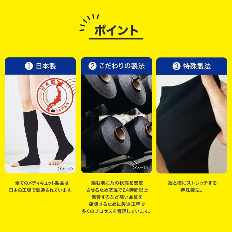 メディキュット リンパケア 弾性 着圧 ソックス ひざ下つま先なし