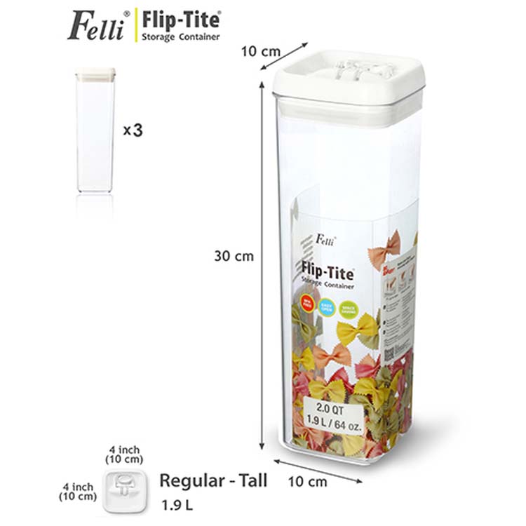 Felli フリップタイト 食品保存容器 レギュラー トール 1.9L ( 3個セット ) : 786348870771 : 爽快ドラッグ - 通販  - Yahoo!ショッピング