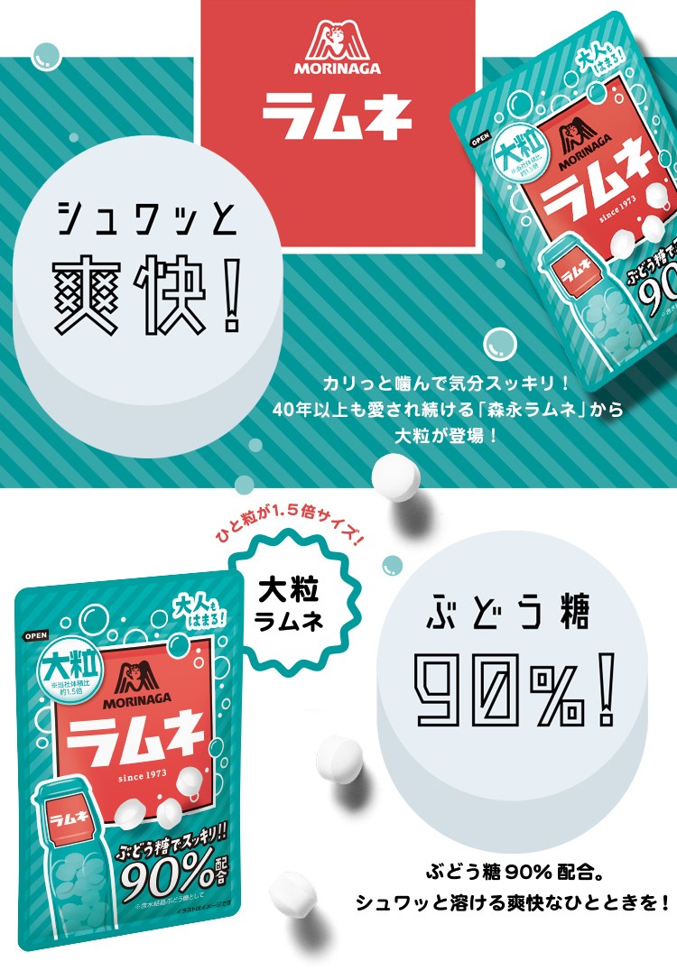 森永 大粒ラムネ ( 41g*12袋セット )/ 森永製菓 : 爽快ドラッグ
