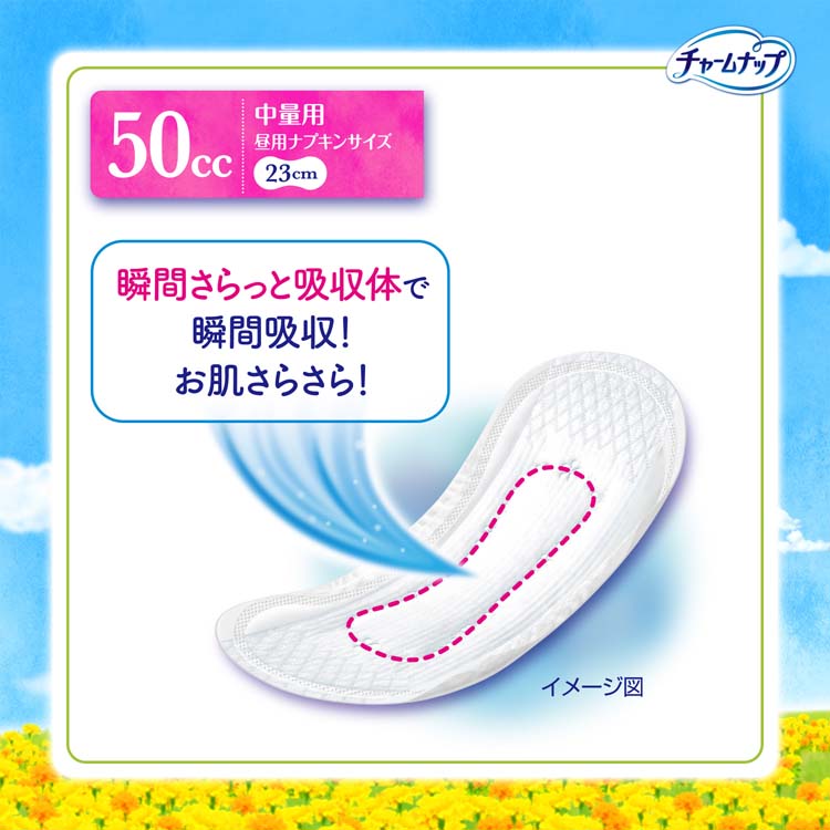 チャームナップ 吸水さらフィ中量用 羽なし 50cc 23cm 76コ入6パック チャームナップ 吸水さらフィ 中量用 羽なし 50cc 23cm(尿吸収ナプキン