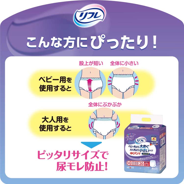 リフレ はくパンツ ジュニア SS【リブドゥ】 ( 20枚入*2袋セット