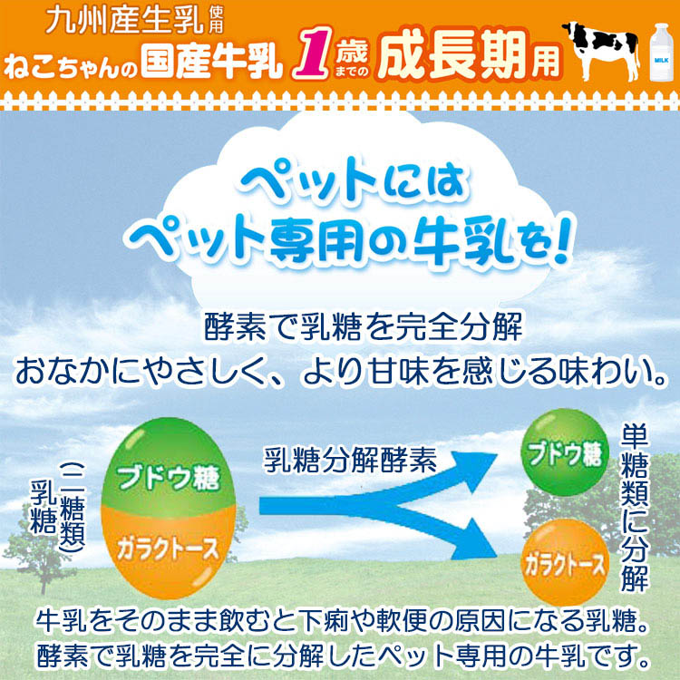 キャティーマン ねこちゃんの国産牛乳 1歳までの成長期用