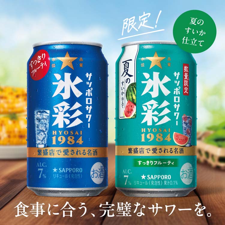 サッポロサワー 氷彩1984 夏のすいか仕立て 缶 ( 24本入×2セット(1本