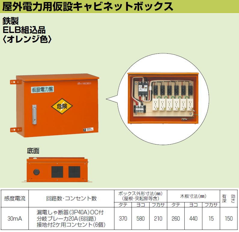 未来工業 35AS-6C4TB 屋外電力用仮設キャビネットボックス MIRAI-