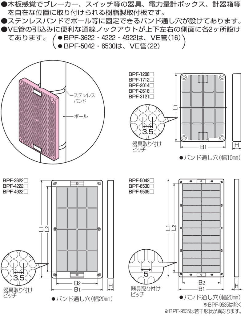 未来工業 取付自在板 ブラック 1枚 BPF-3622K MIRAI : 創工館