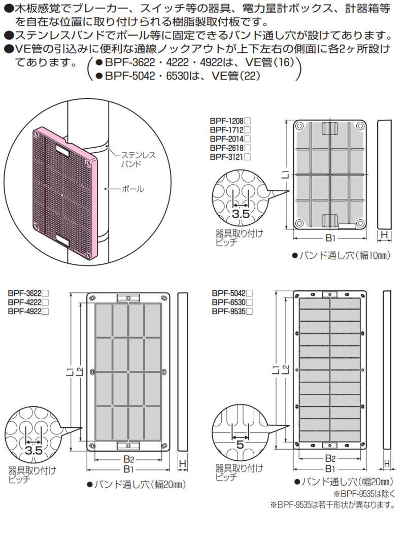 未来工業 取付自在板 ブラック 1枚 BPF-3622K MIRAI : 創工館